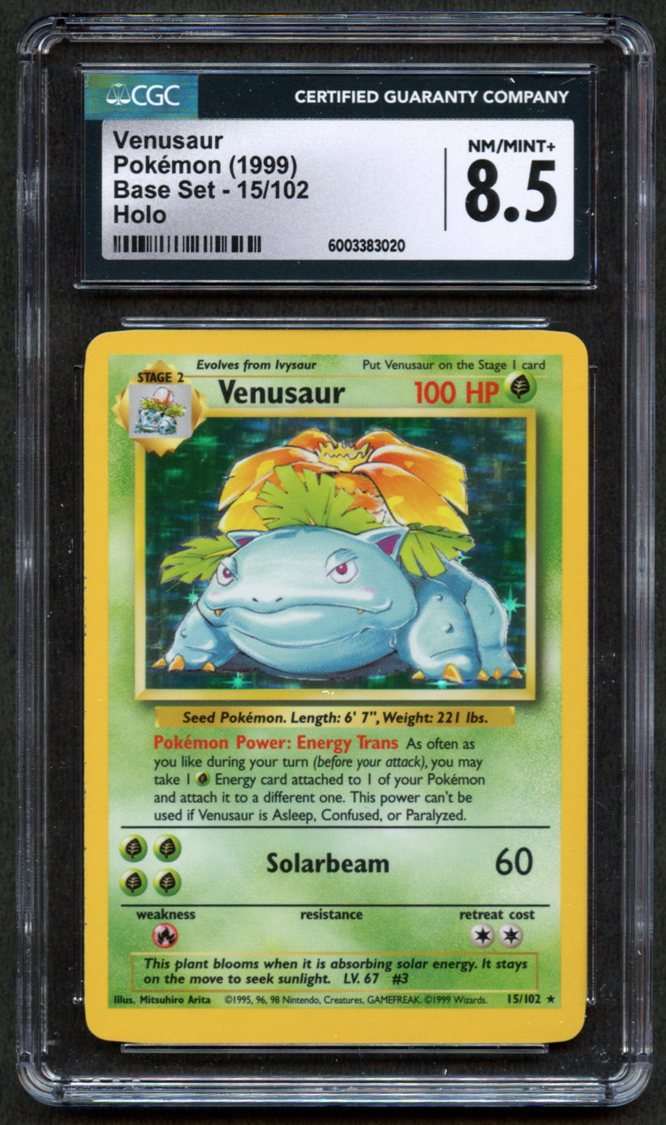 CGC 8.5 Venusaur Unlimited – Base Set (1999) 