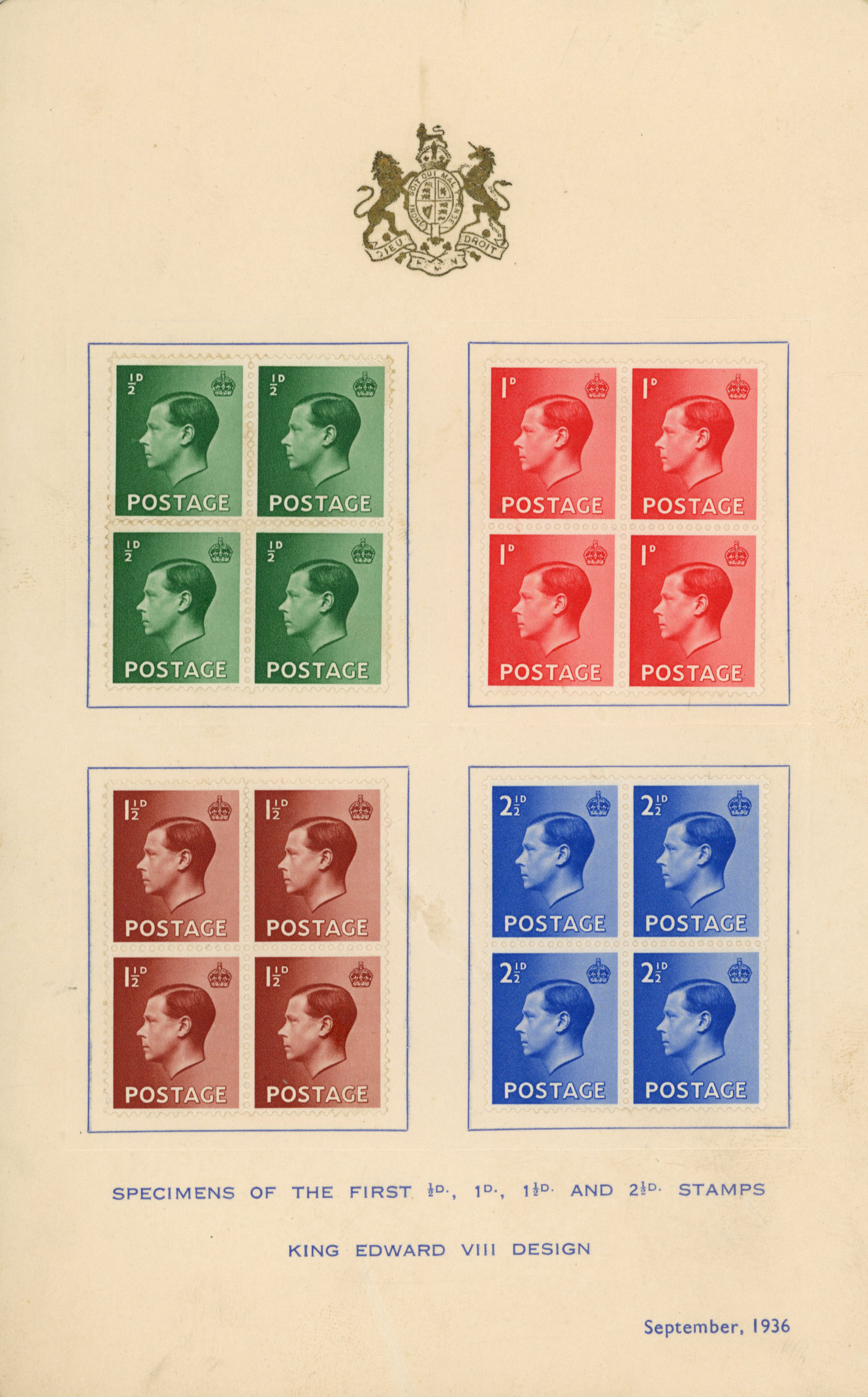 GB 1936 KEVIII presentation card