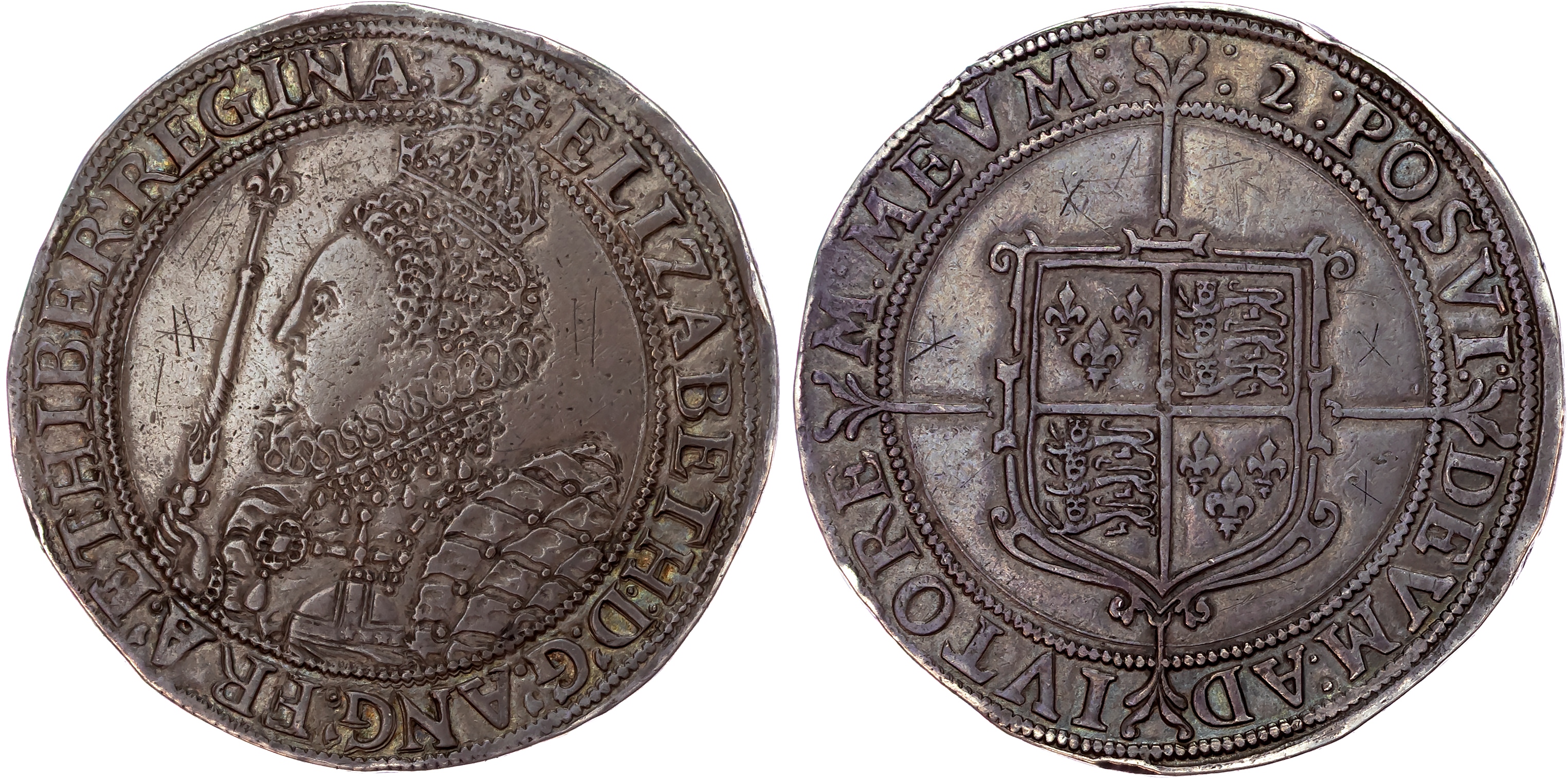 Elizabeth I (1558-1603), Seventh issue, Crown, mm 2 (1602).