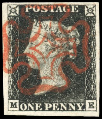 GB 1d black Plate 1b fine used