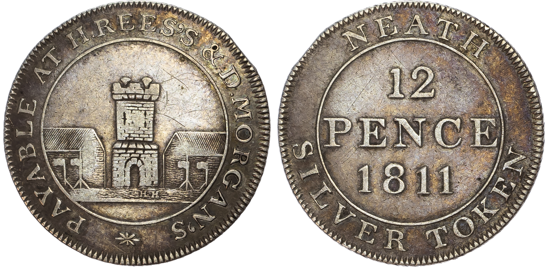 Wales, Glamorganshire. Neath, silver shillings (3). 