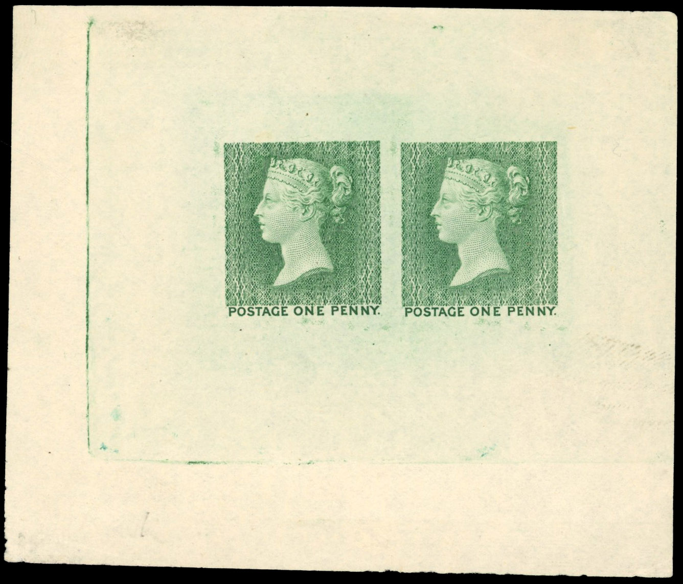 Great Britain 1871-1935 1d Die proof of the first (Later rejected) die SG DP8d