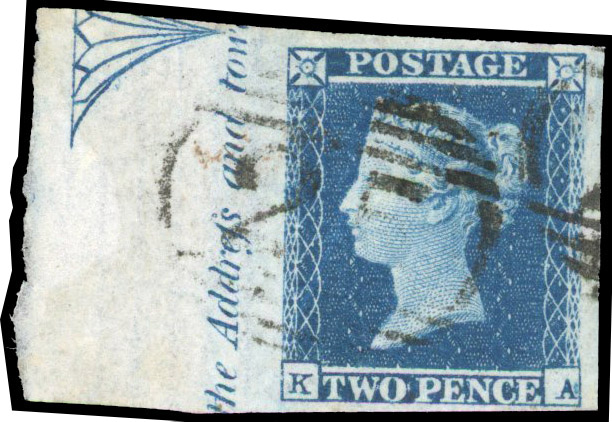 1841 2d Blue Pl.4. (KA) marginal central sheet example