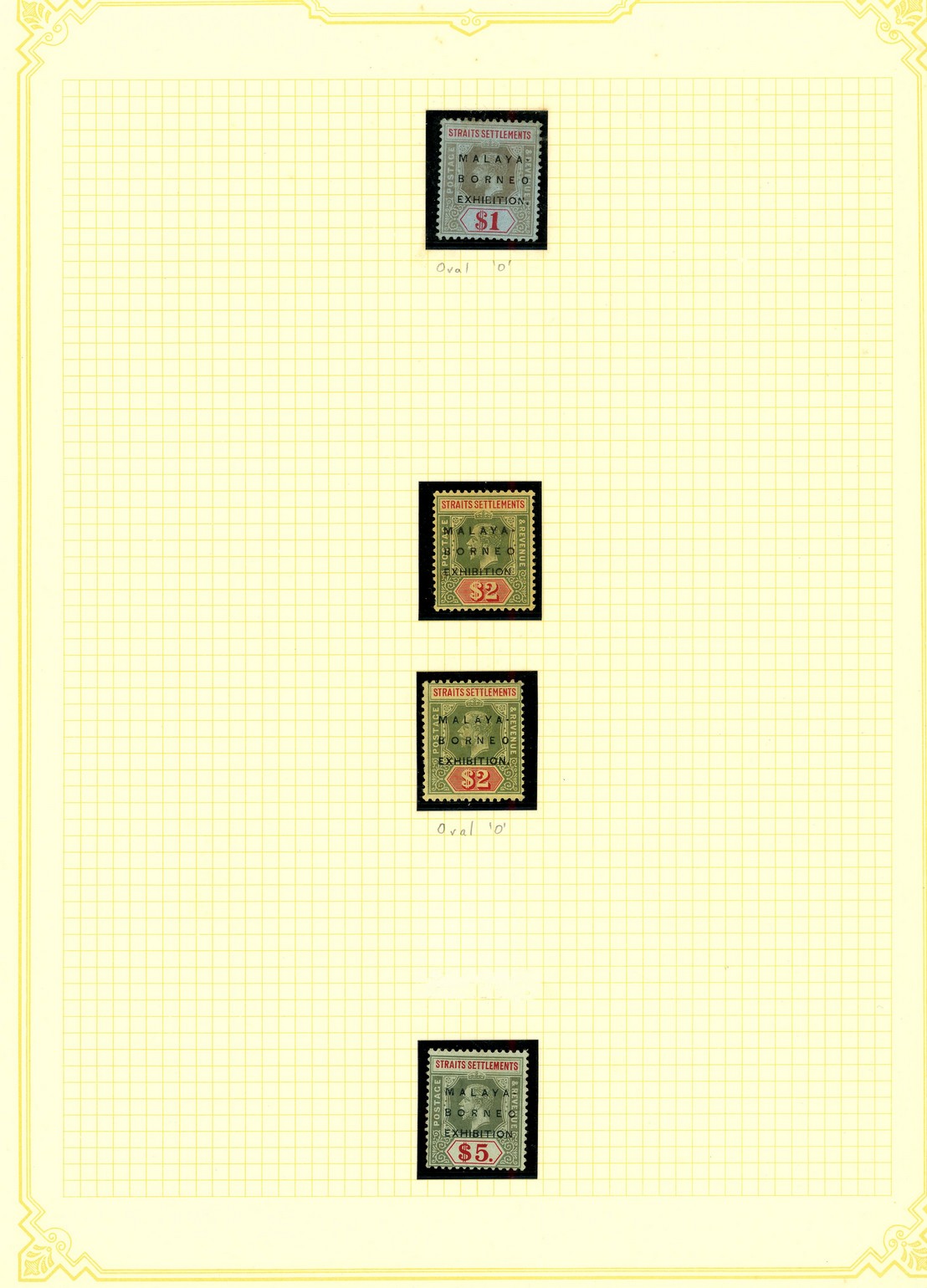 1922 Malaya-Borneo Exhibition collection (93) on leaves, mixed mint and used with lots of the listed varieties (and some...