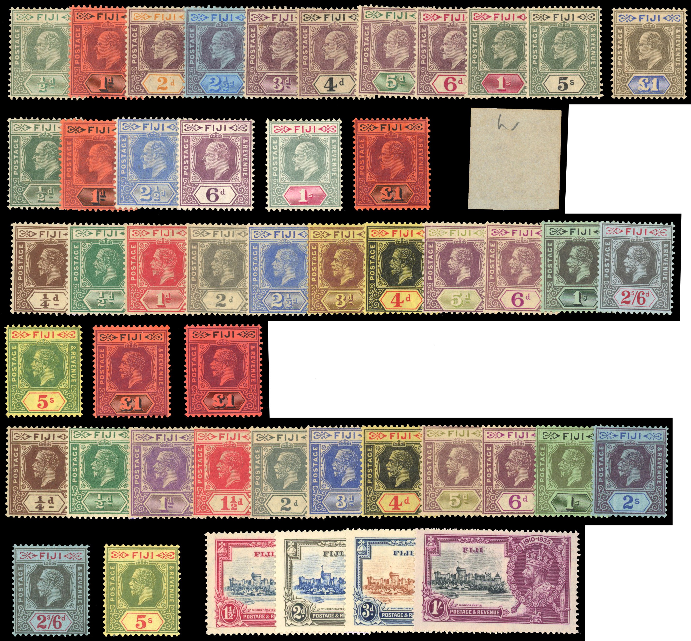 Fiji KEVII and KG VI mint group