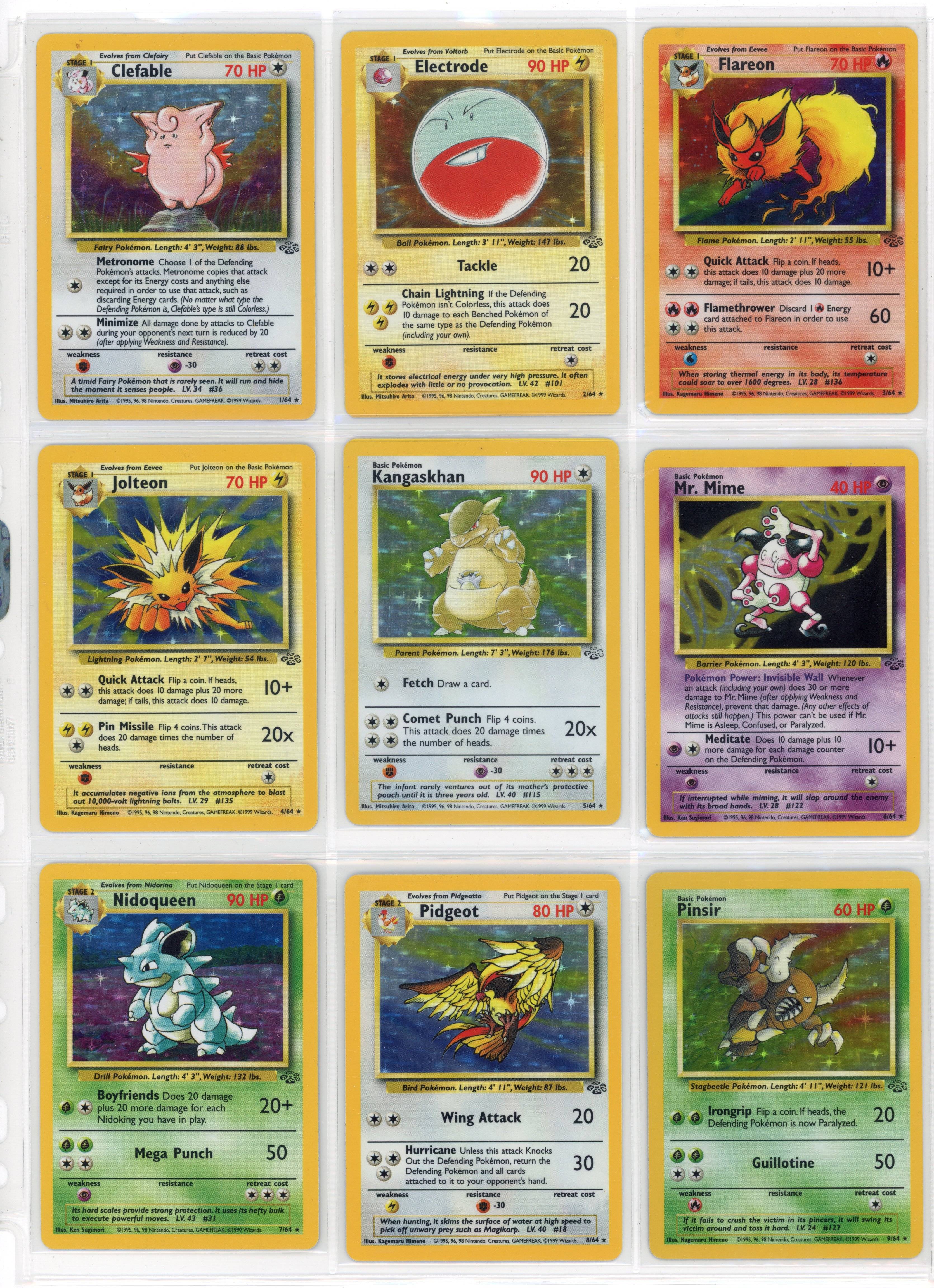Jungle Complete Holo Set 16/16 - Avg. Condition LP