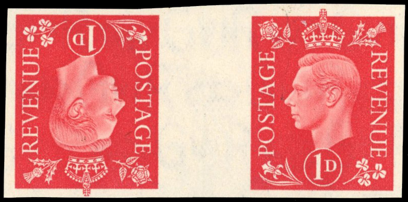 GB SG 463 1937 1d imprimatur pair