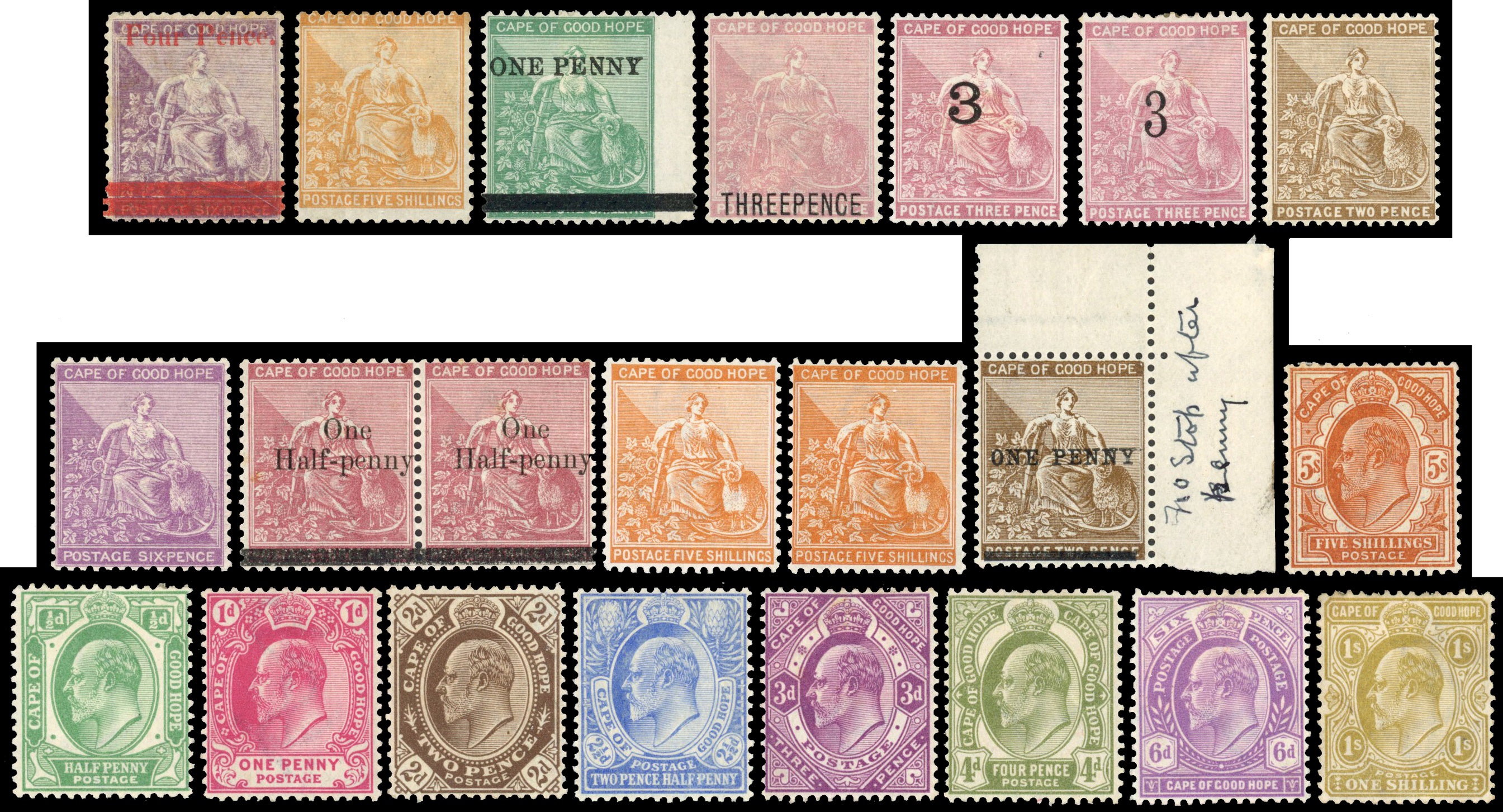 Cape of Good Hope. 1868-93 mint range