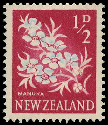 1960 ½d Manuka unmounted o.g. with green...