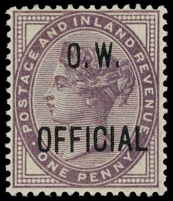 Officials; O.W. Official. 1896 1d lilac,...