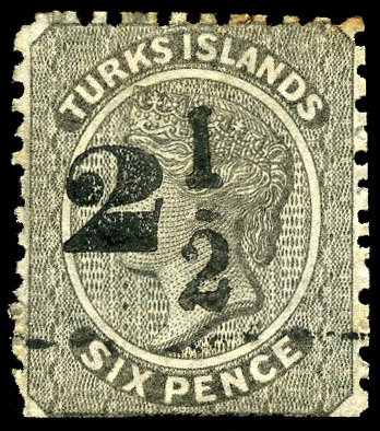 Turks Islands 1881 SG 32 ‘2½’ on 6d mint