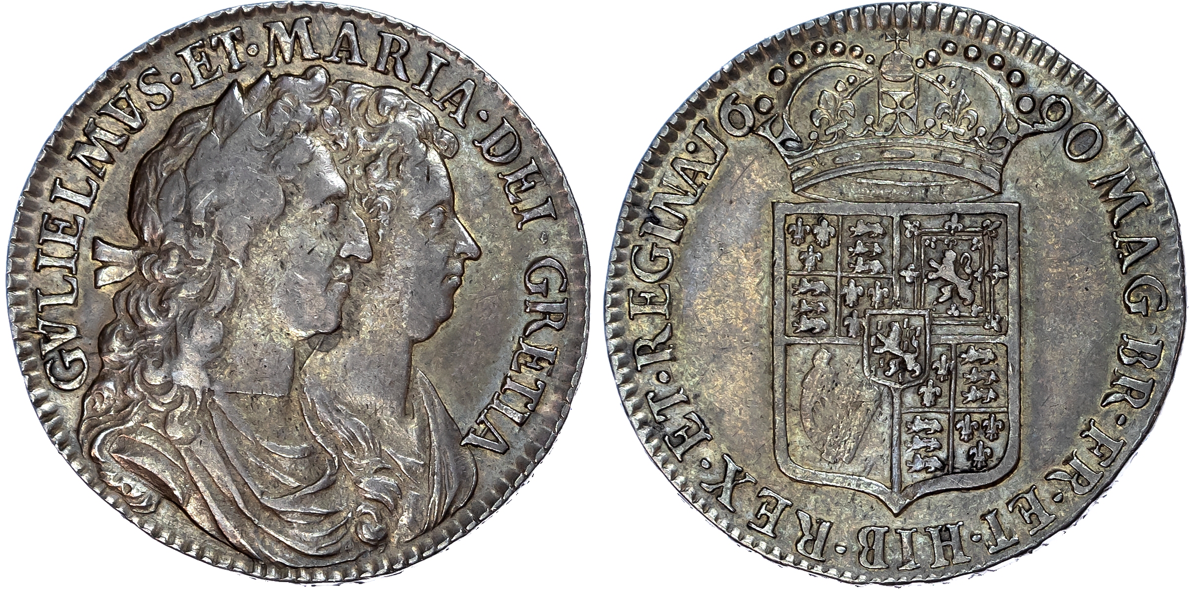 William and Mary (1689-1694), Halfcrown, 1690