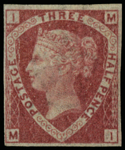 GB SG 51 var 1870 1½d imperforate on Dr Perkins blued paper mint