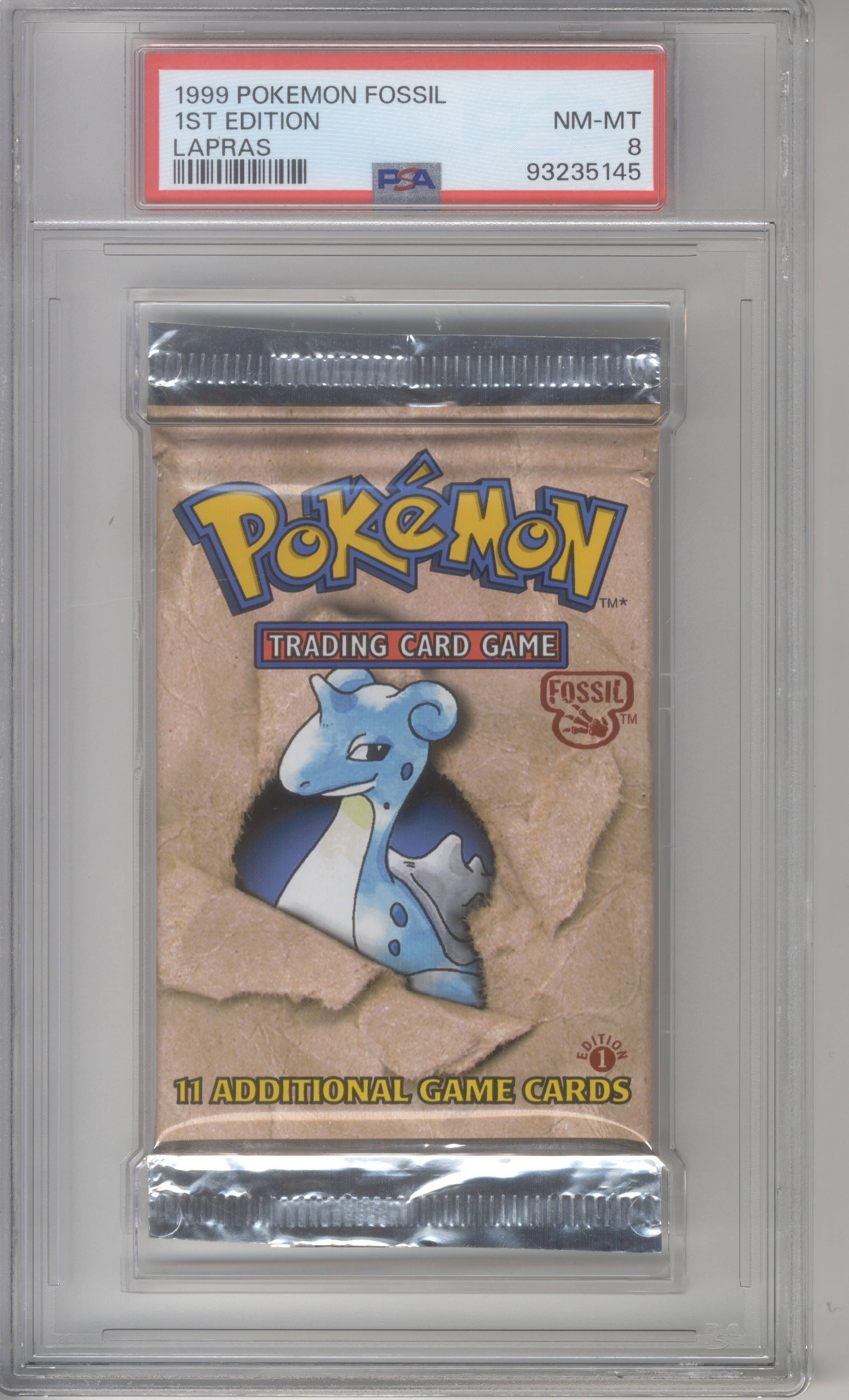 Pokémon TCG - PSA 8 1st Ed Fossil Lapras Booster Pack Sealed