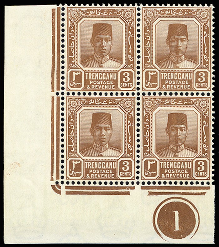 1921-41 3c reddish brown, Script wmk, lower left...