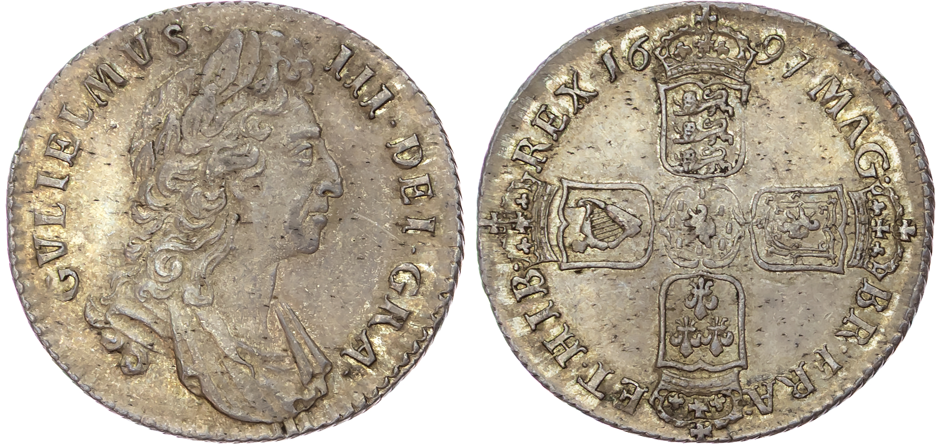 William III (1694-1702), AR Shilling, 1697.