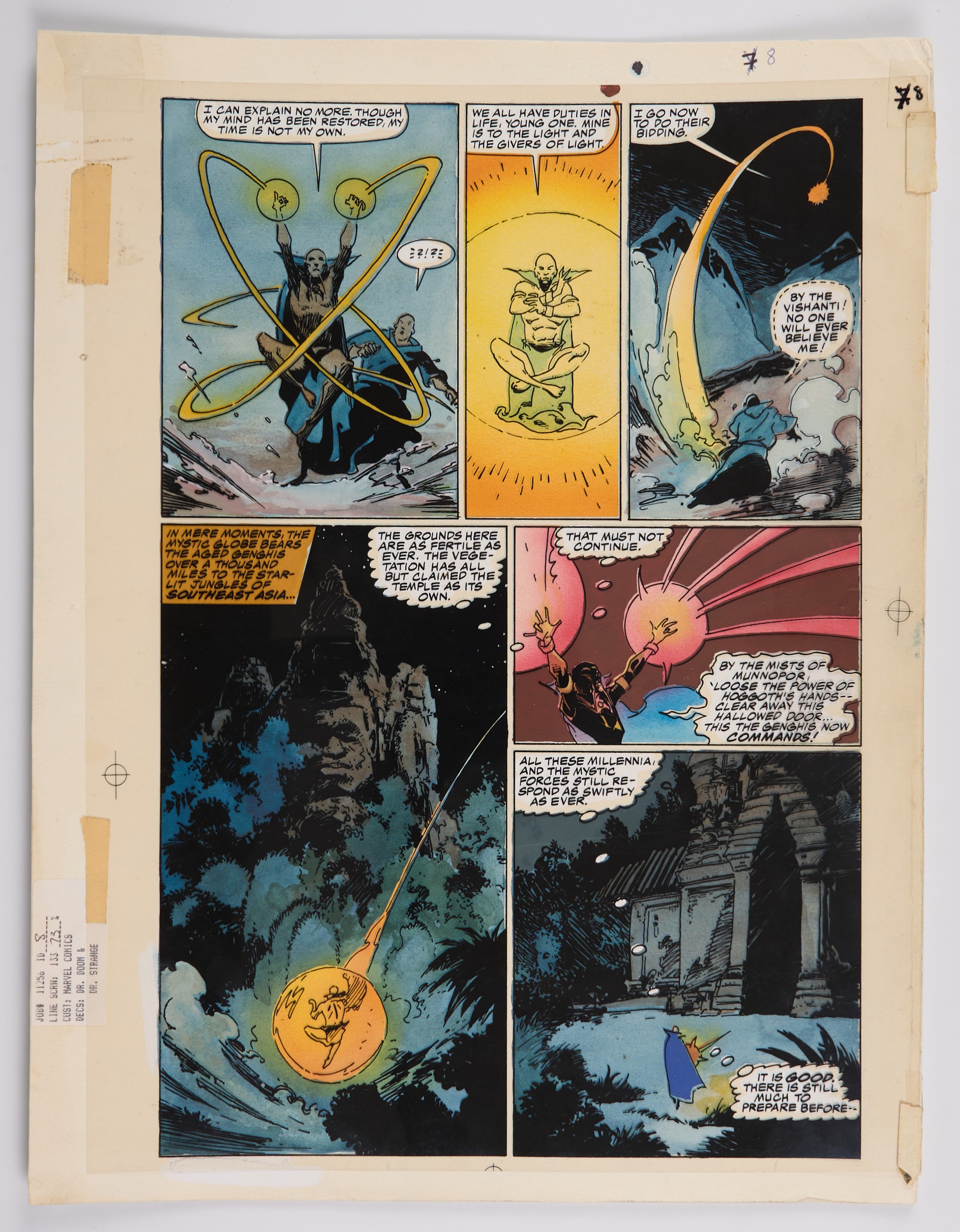 Mark Badger Dr. Strange And Dr. Doom Triumph and Torment Story Page Aged Genghis (Marvel, 1989)