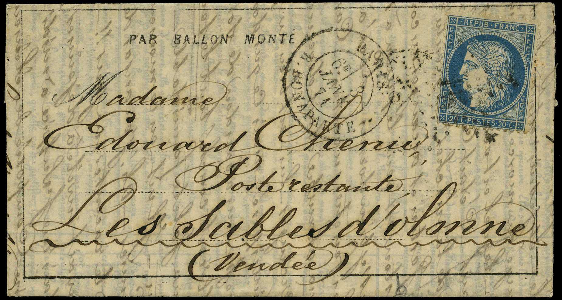 Fifty-fourth Balloon of the Siege: 1871...