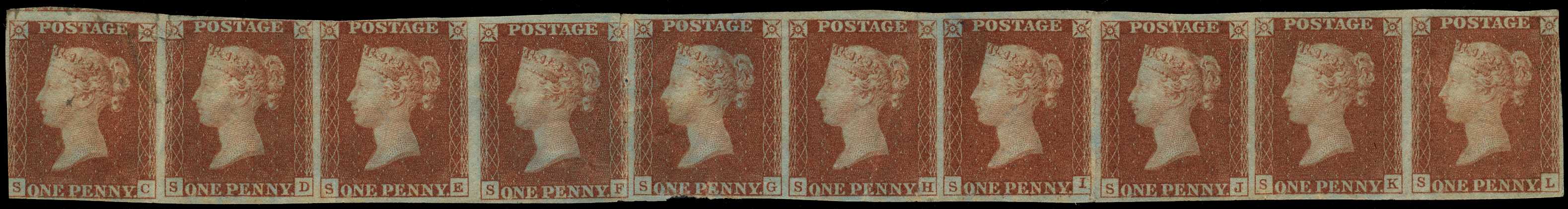 1841 1d red-brown Plate 10 (SC-SL), from...