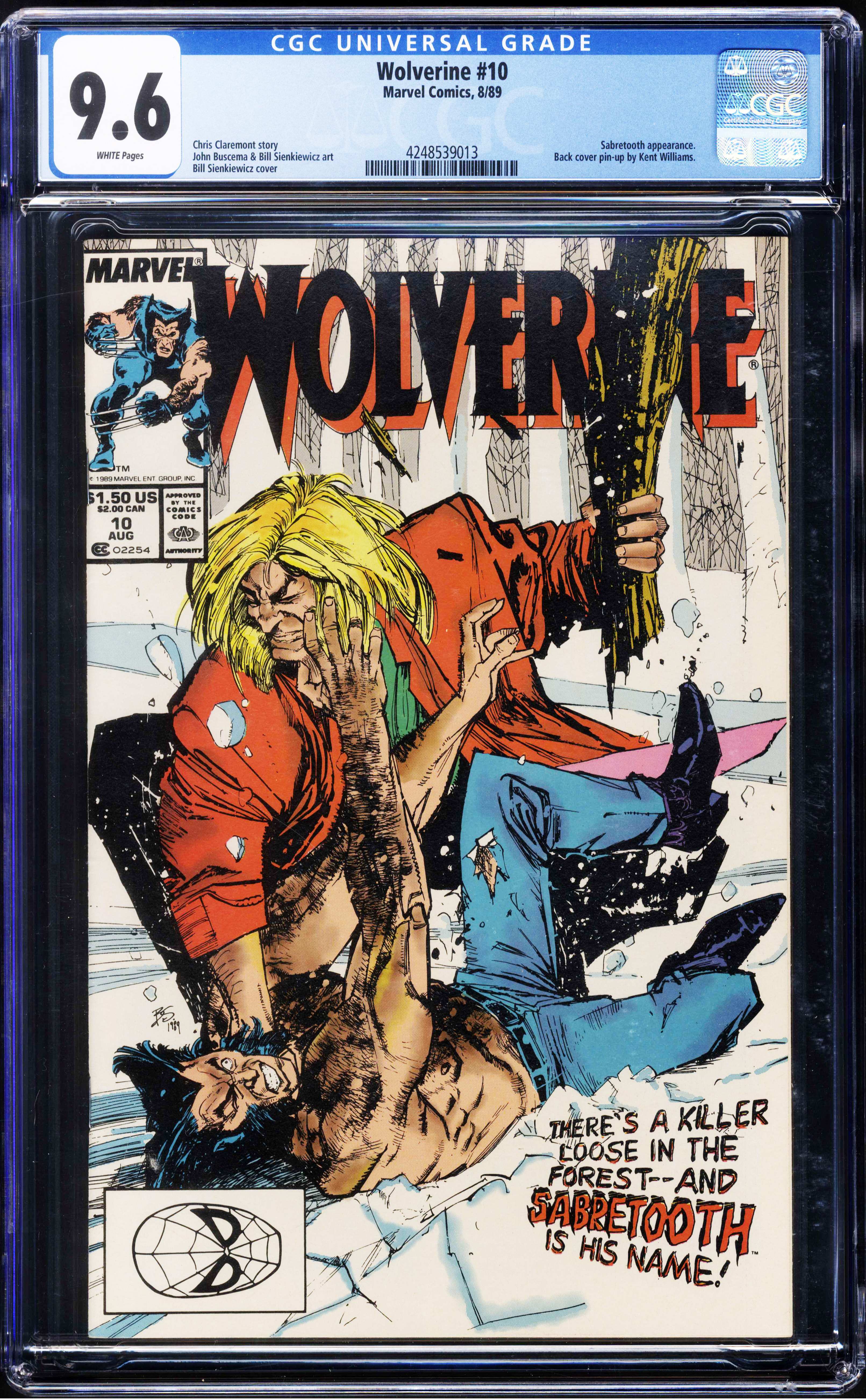 Wolverine #10 (Marvel Comics 1989) CGC 9.6 Sabretooth