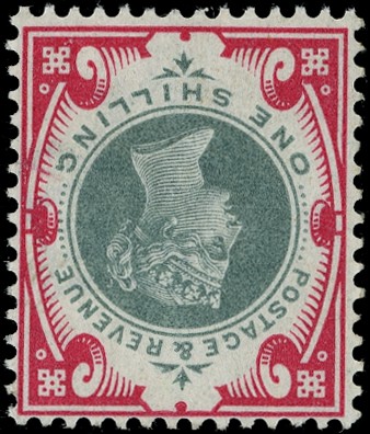 1900 1s Green & carmine (Wmk....
