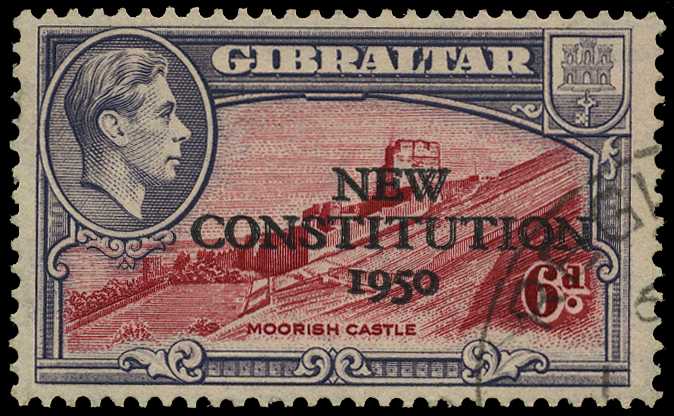 1950 6d New Constitution with double...
