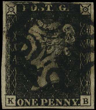 1840 1d black, plate 7 (KB) 4 good to...