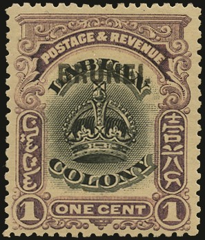 1906 (1 Oct) 1c black and purple, type...