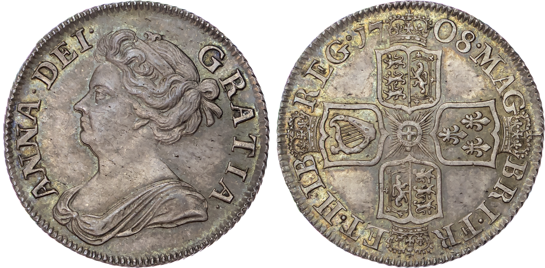 Anne (1702-1714), Post Union, AR Shilling, 1708.