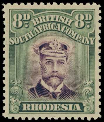 1913-7 8d Head Die II, perf 14. Part o.g....