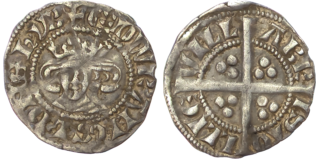 Edward I (1272‑1307), AR Halfpenny, Bristol mint, Class 3d.