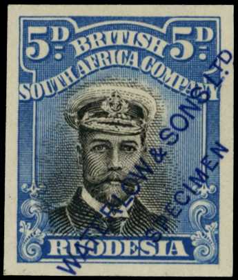 1913 Printer's sample 5d Die Proof in black...