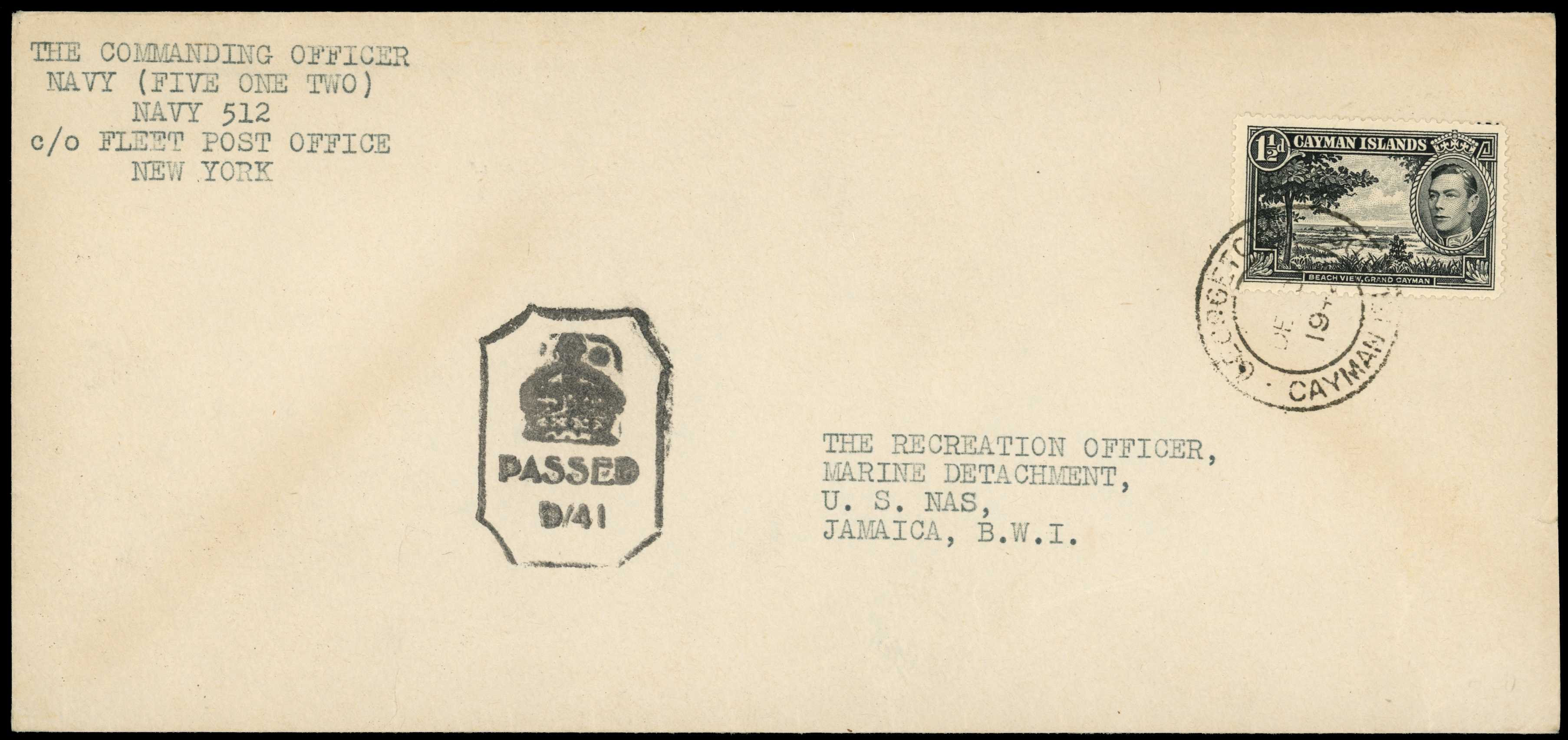 1944 US Military based in the Cayman...