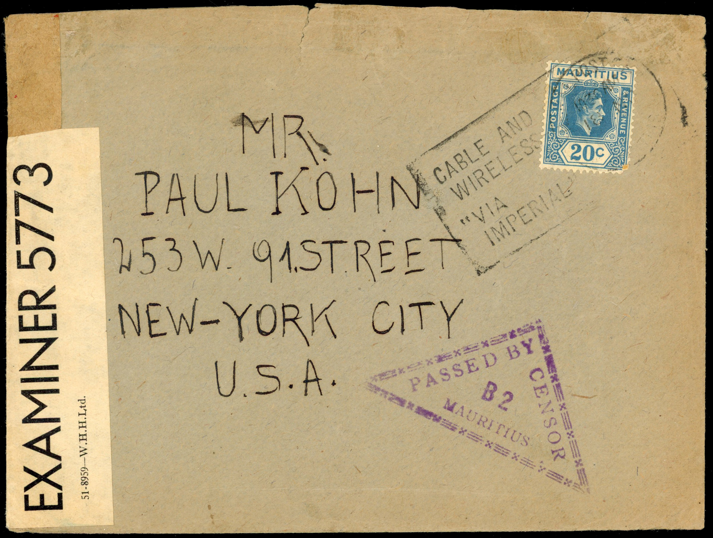 Mauritius WW2 Internment Camp cover