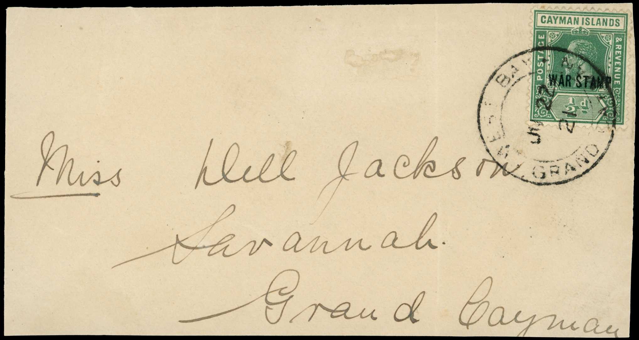 1921 West Bay cds (type 1, 22 JU 1921) tying...