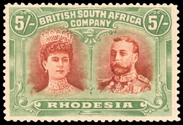 1910-13 5s deeper brown-red and green perf 14