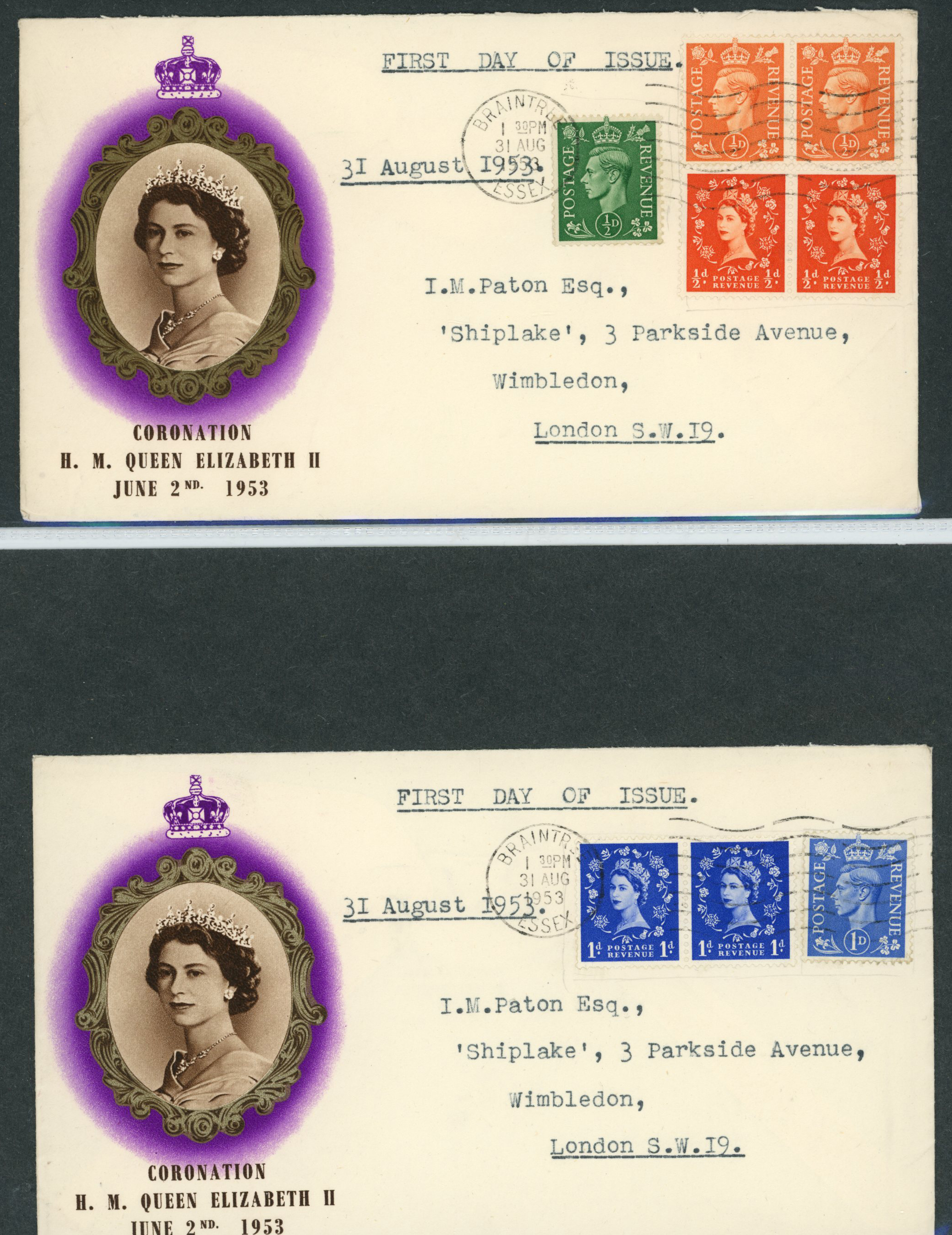 FIRST DAY COVERS: 1952-54 Tudor Crown...