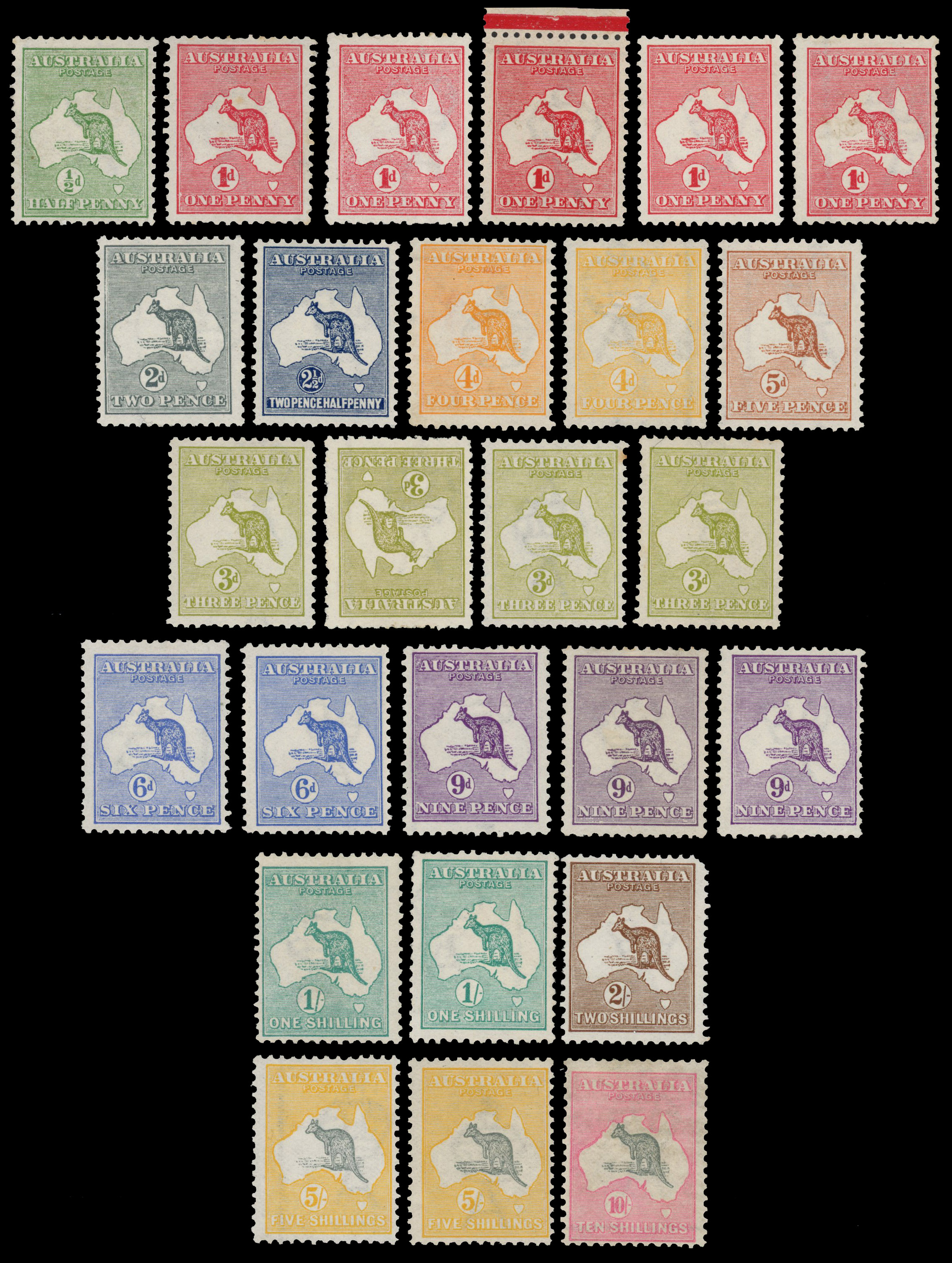 Australia SG 1-14 shade range mint