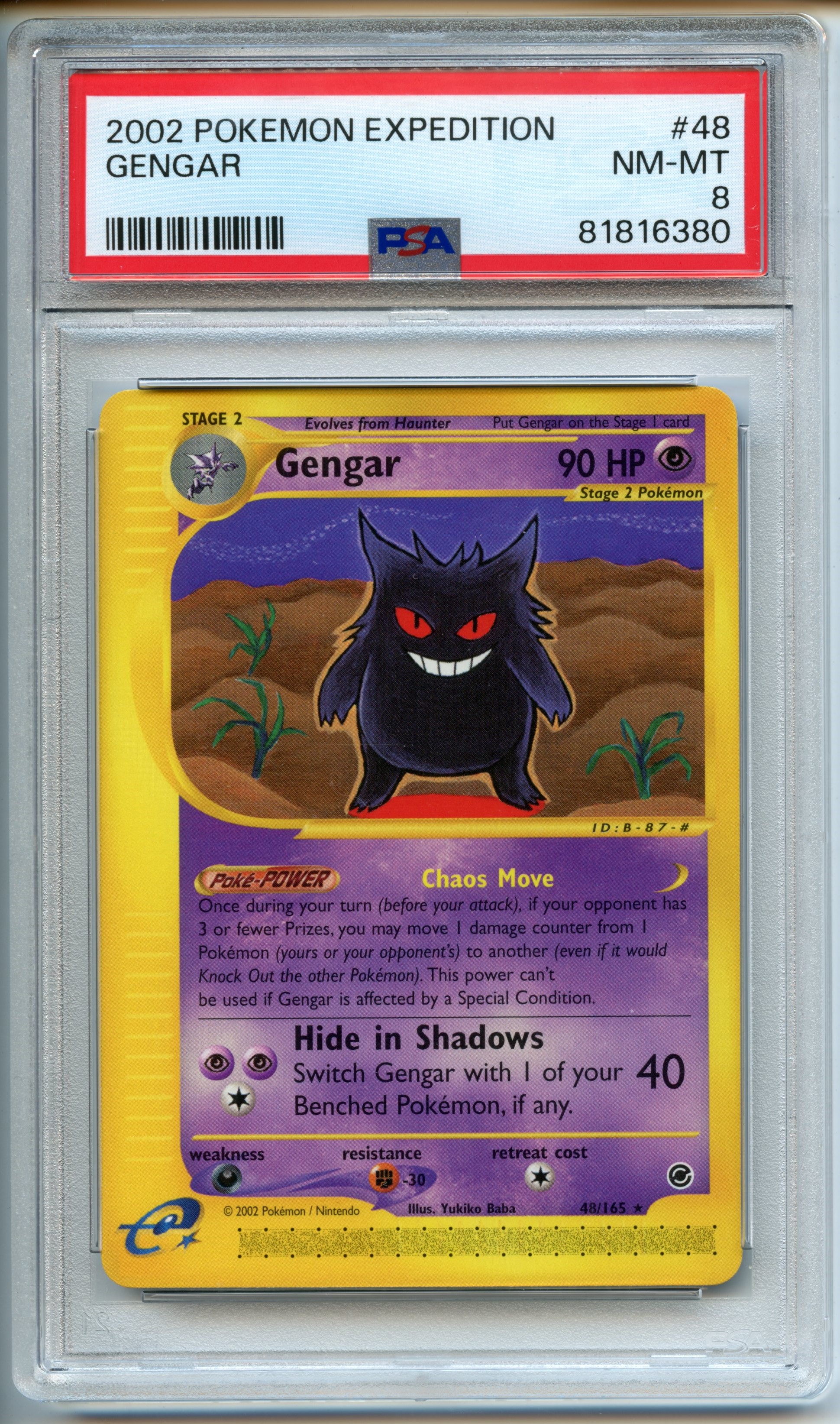 Pokemon TCG  - Gengar   - Expedition  - PSA 8 