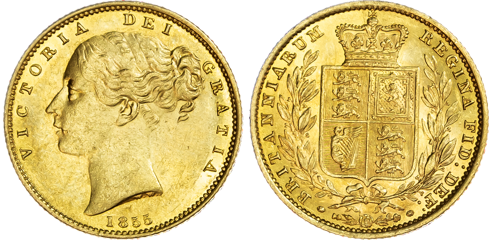 Victoria (1837-1901), Sovereign, 1855