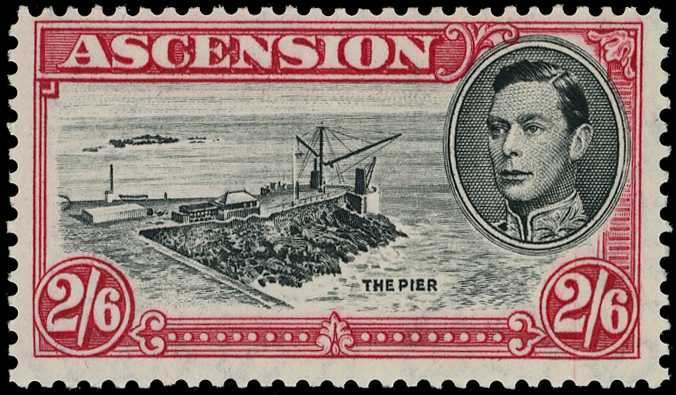 1944 2/6d black and deep carmine perf 13...