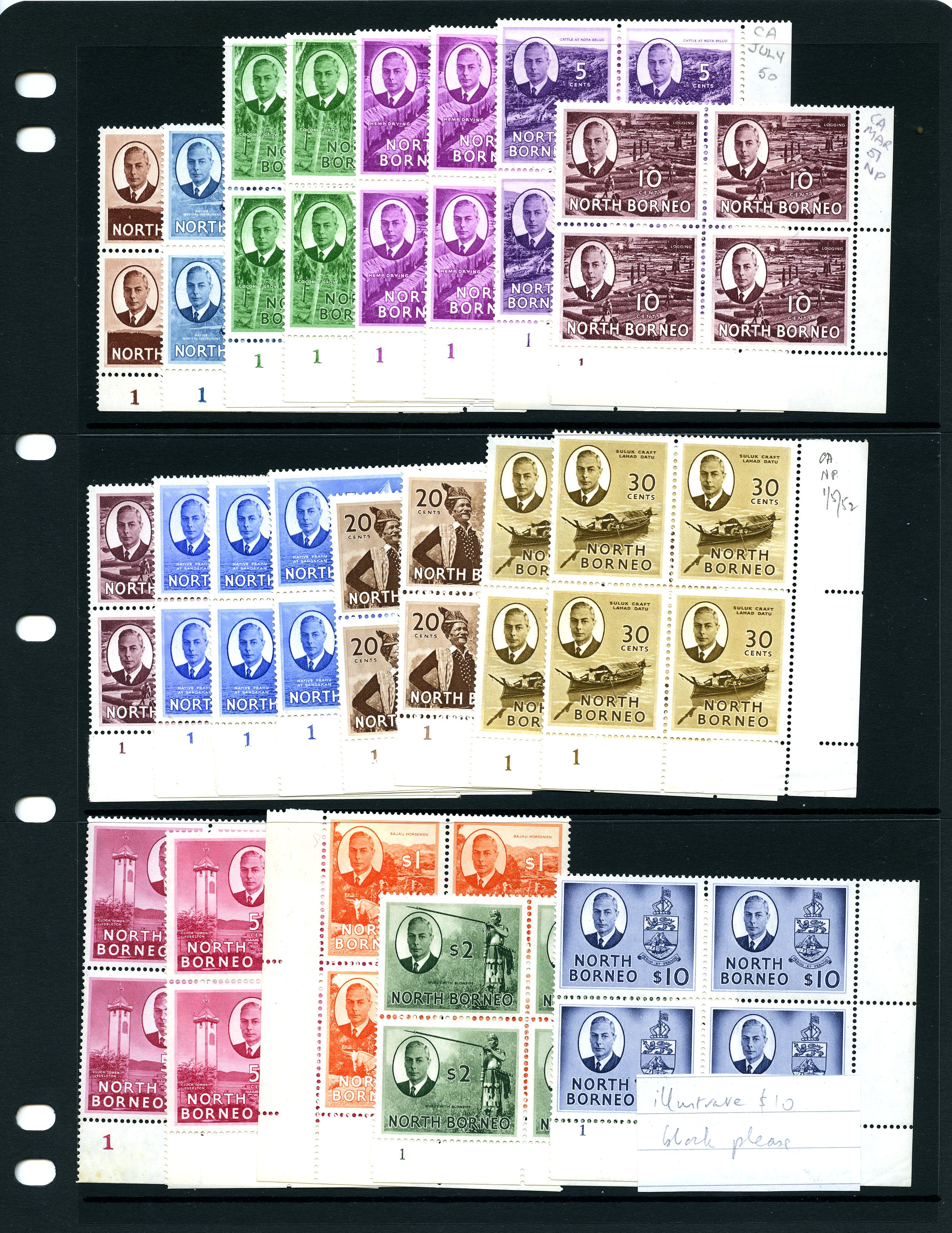 1950-2 set to first 50ct plus $2 and $10...