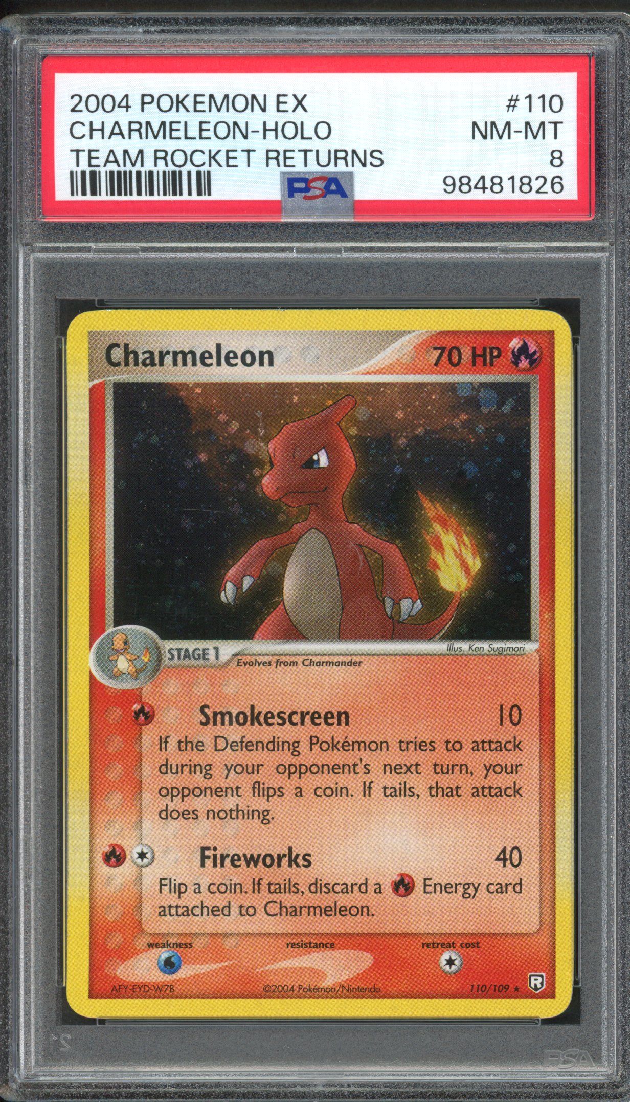 PSA 8 Charmeleon - Secret Rare EX Team Rocket Returns - 110/109