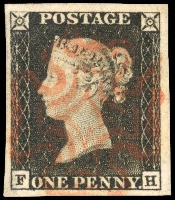 GB 1840 1d grey-black Plate 1a, very fine used, SG 3