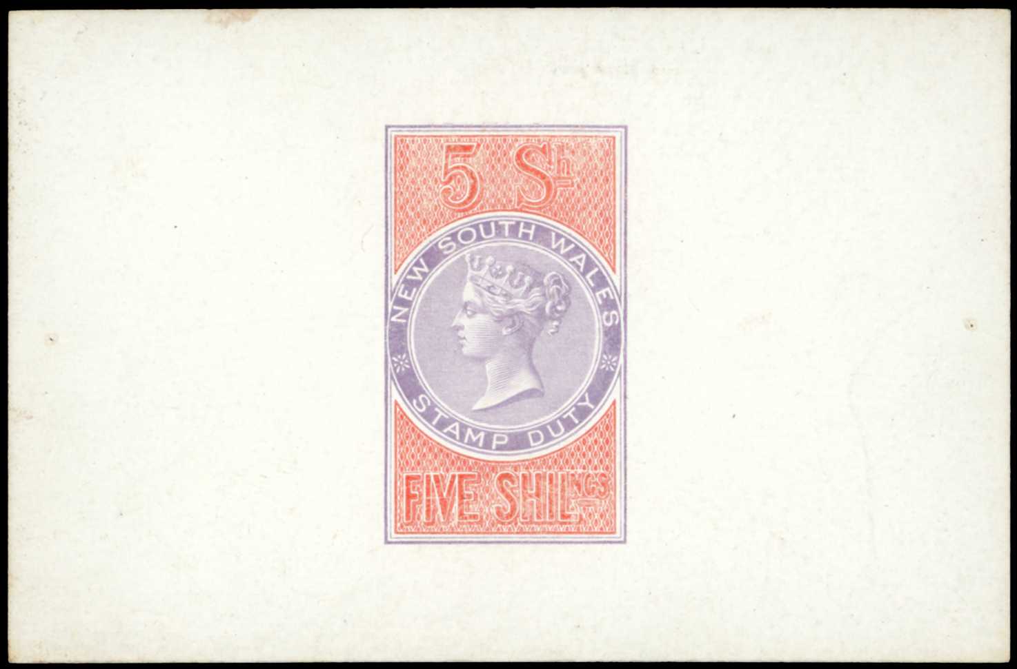 REVENUE: 1866 (circa) Stamp Duty 5s, De La...