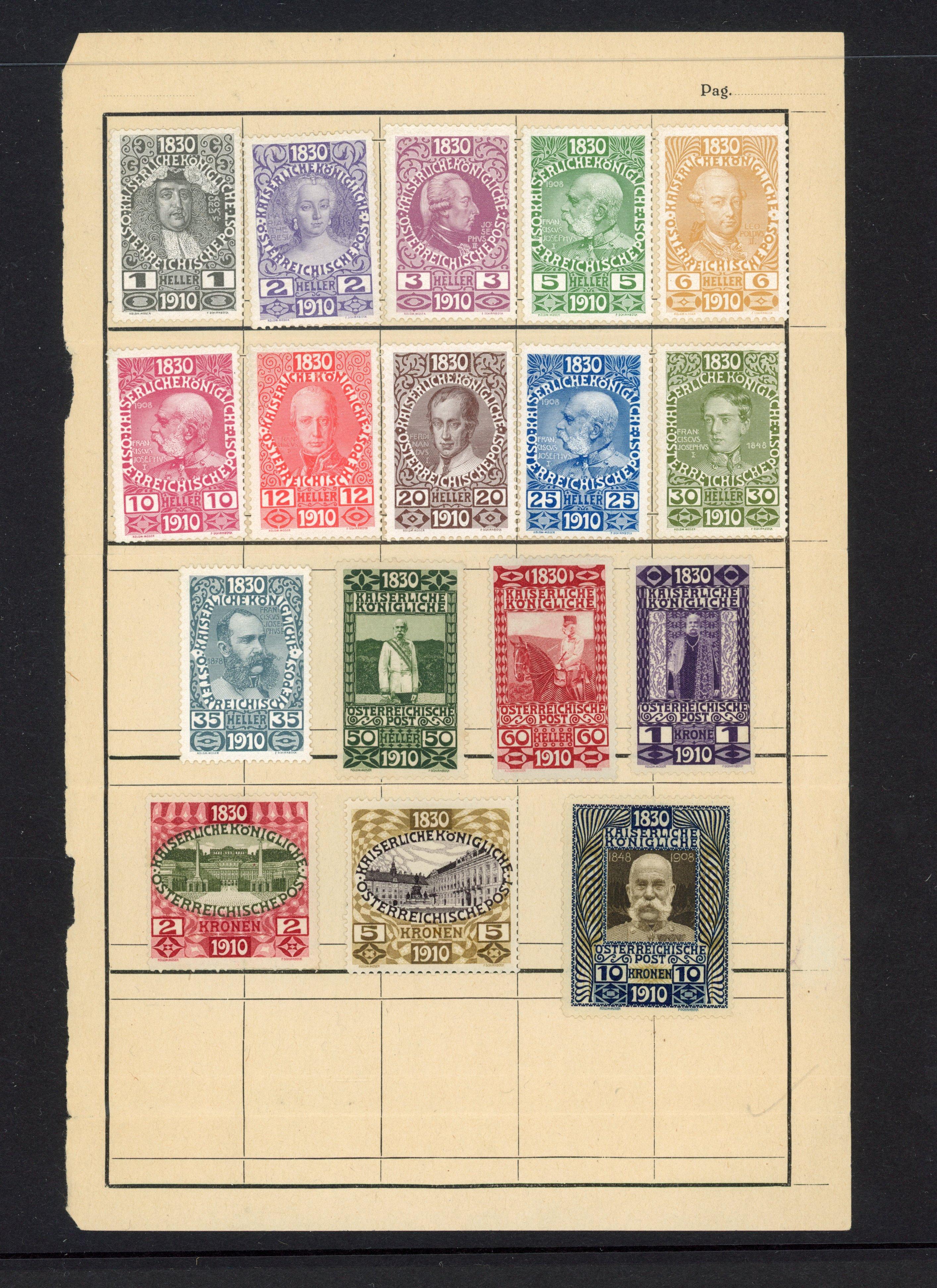 Austria 1910-58 mixed mint and used selection arranged on Hagner sheets