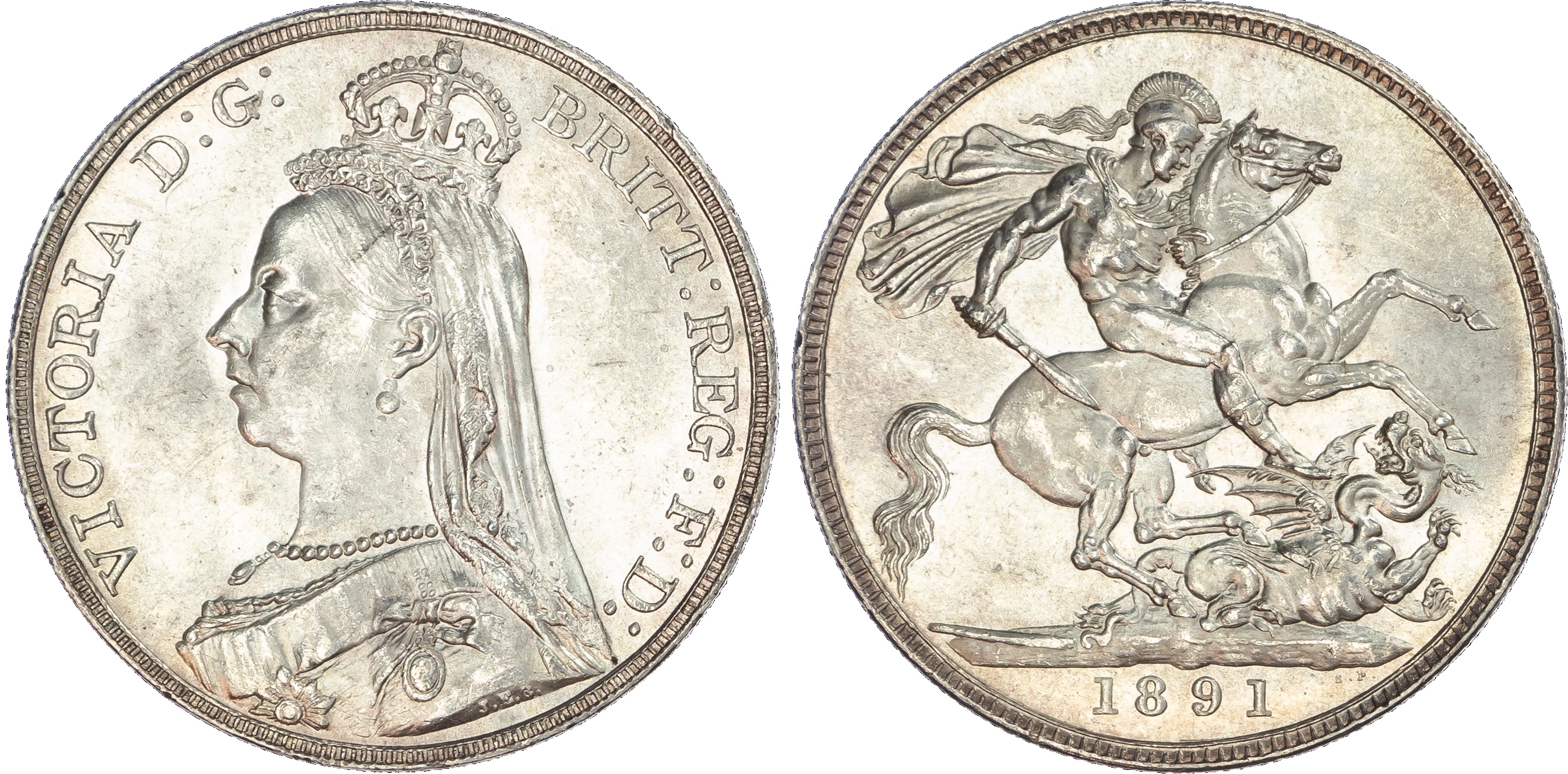 Victoria (1837‑1901), Crown, 1891. Jubilee bust