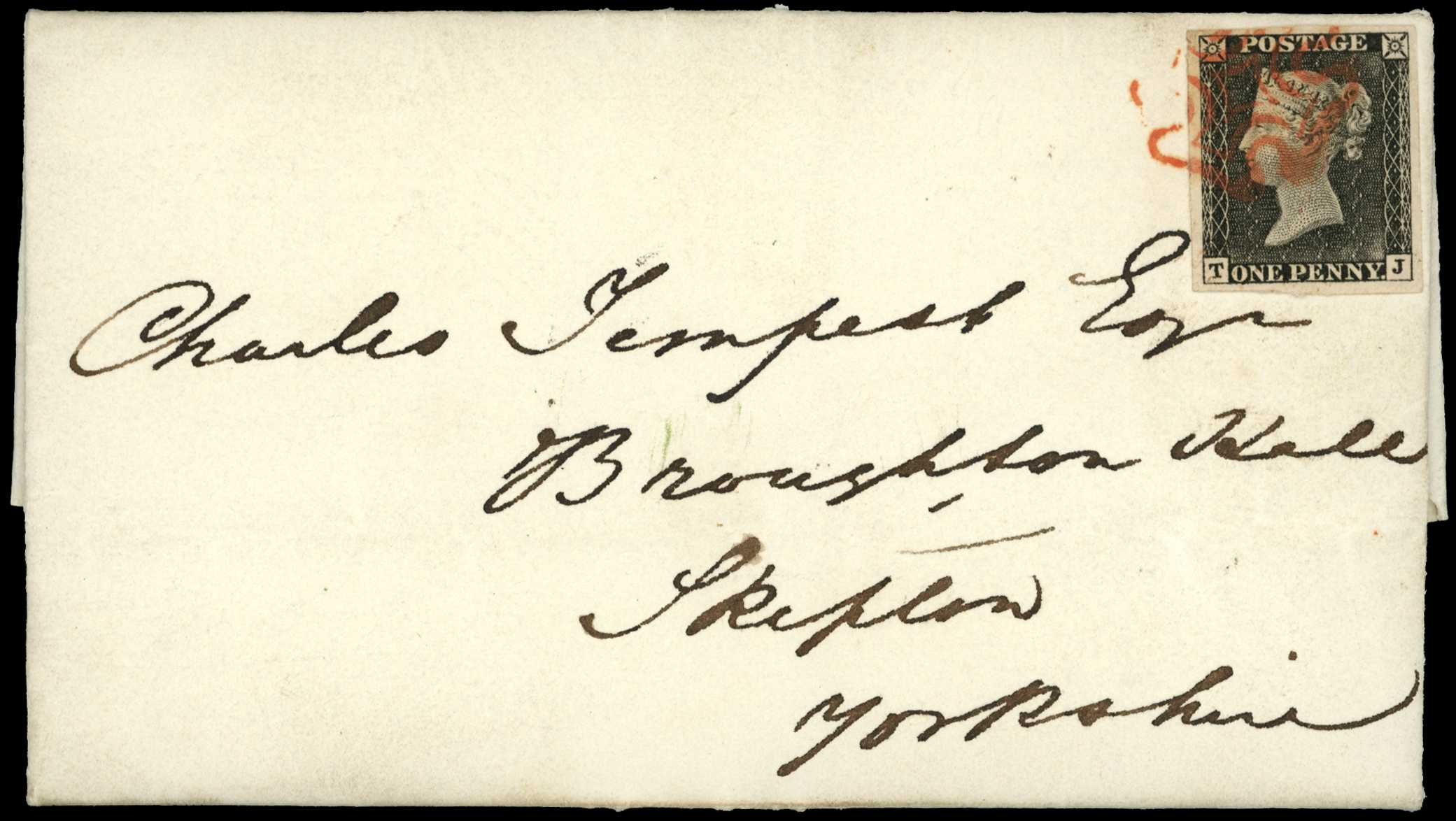 1840 entire letter to Skipton, Yorkshire...