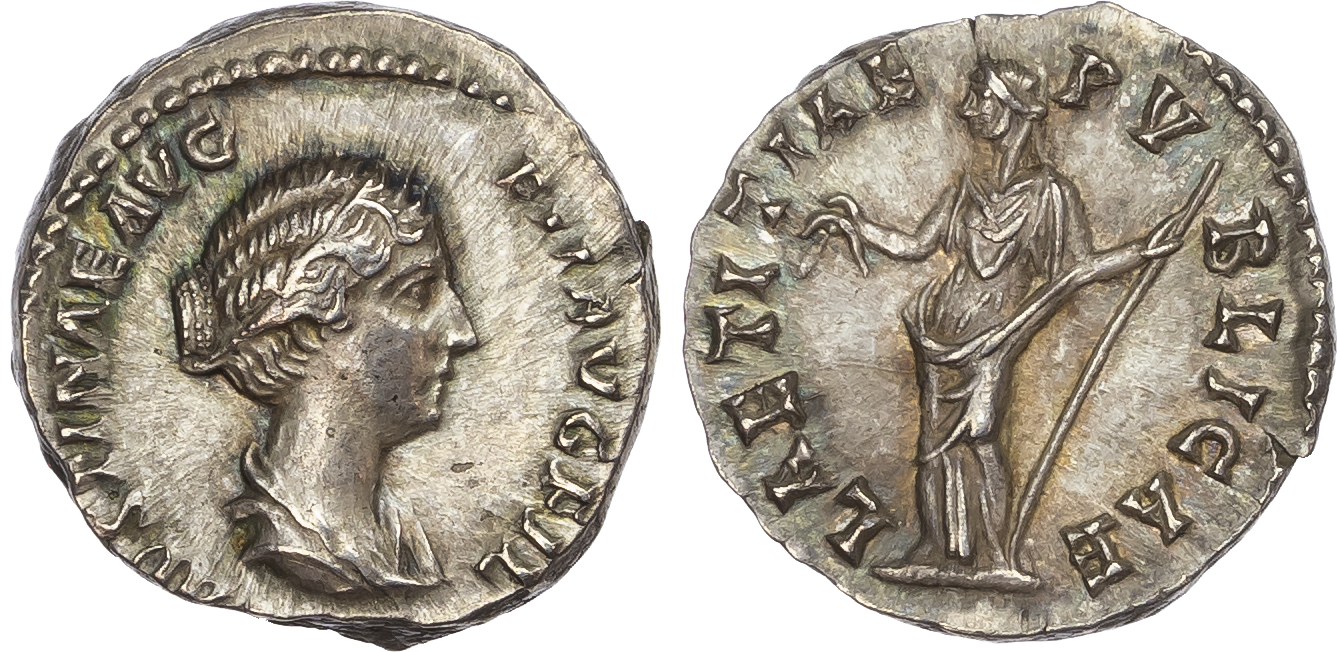 Faustina Junior (Wife of Marcus Aurelius) AR Denarius, Rome, 3.38g. 