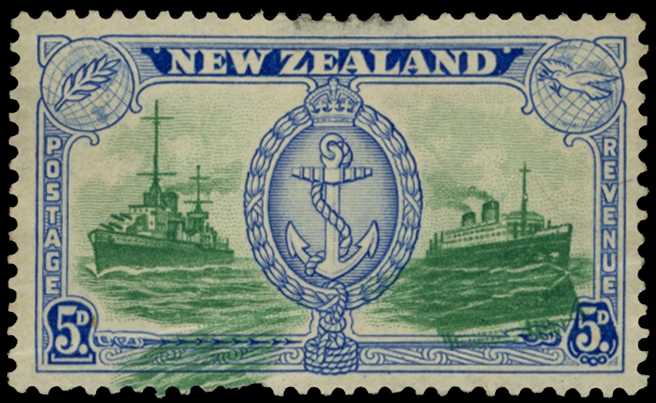 1946 5d Peace, large part o.g. exhibiting...